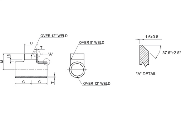 Reducing Tee reference drawing
