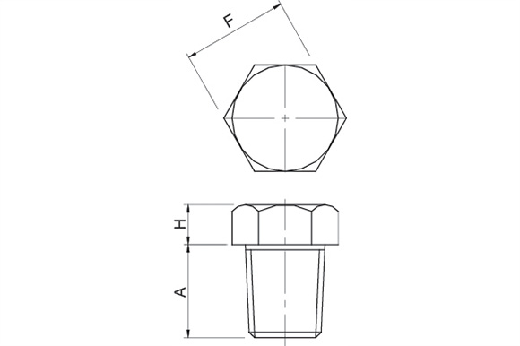 Hex-Plug (Threaded) reference drawing