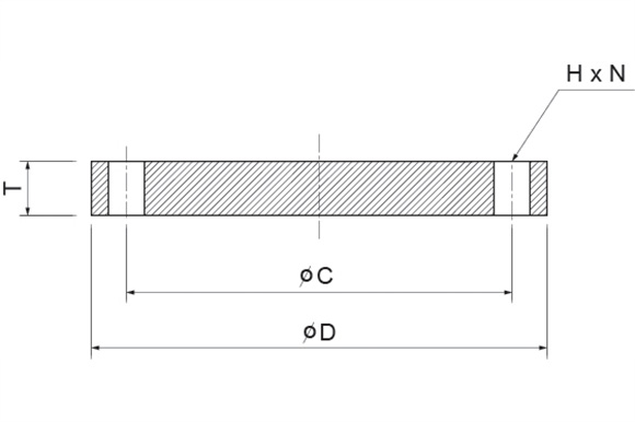 Blind Flange 150LB & 300LB reference drawing